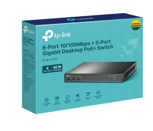 TP-Link 11p TL-SL1311P (8x10/100Mbit PoE+, 2x1000Mbit, 1xSFP) - 1137567 - zdjęcie 3
